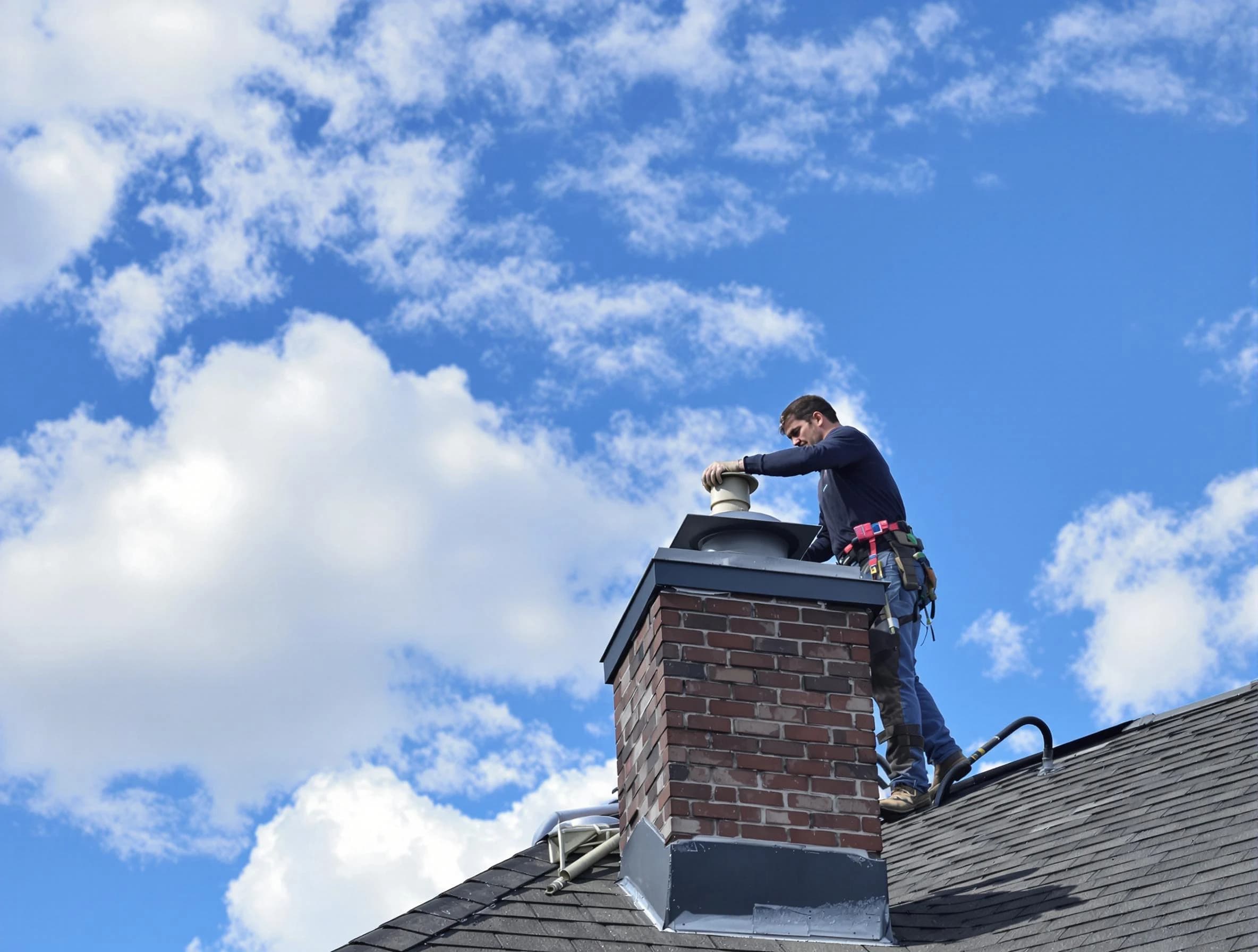 West Pleasant View Chimney Sweep installing a sturdy chimney cap in West Pleasant View, CO