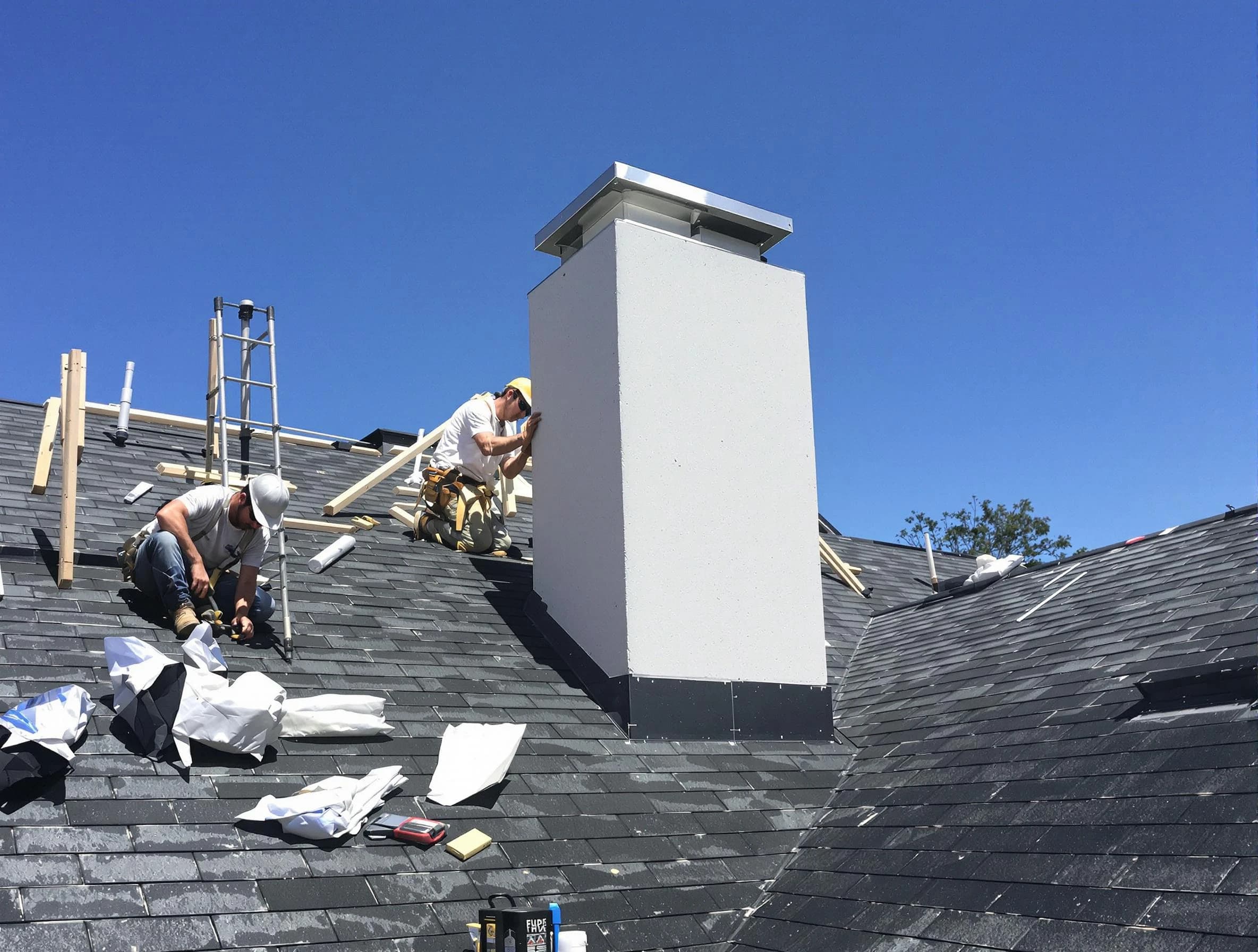West Pleasant View Chimney Sweep crew installing a new chimney in West Pleasant View, CO