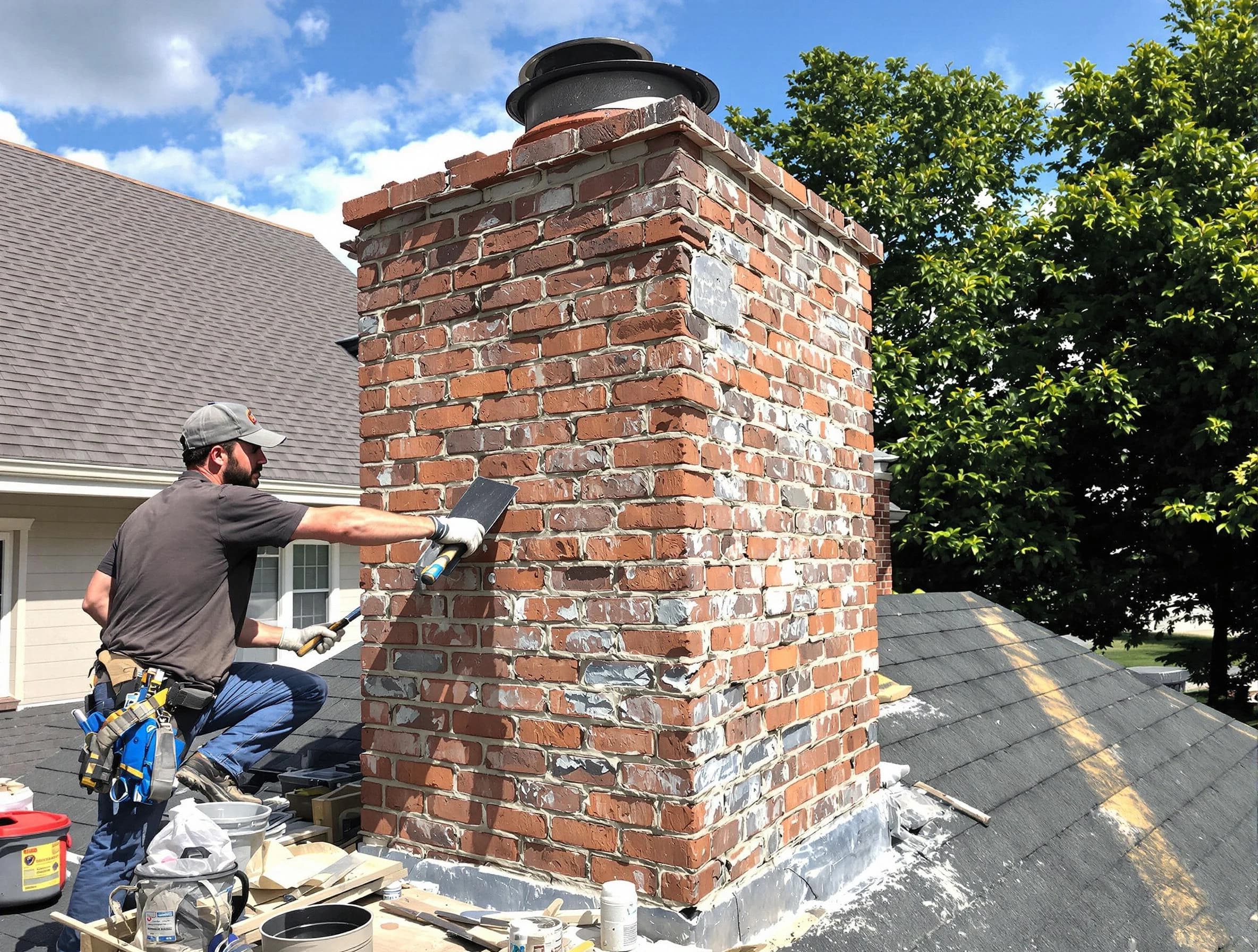 Completed chimney rebuild by West Pleasant View Chimney Sweep in West Pleasant View, CO