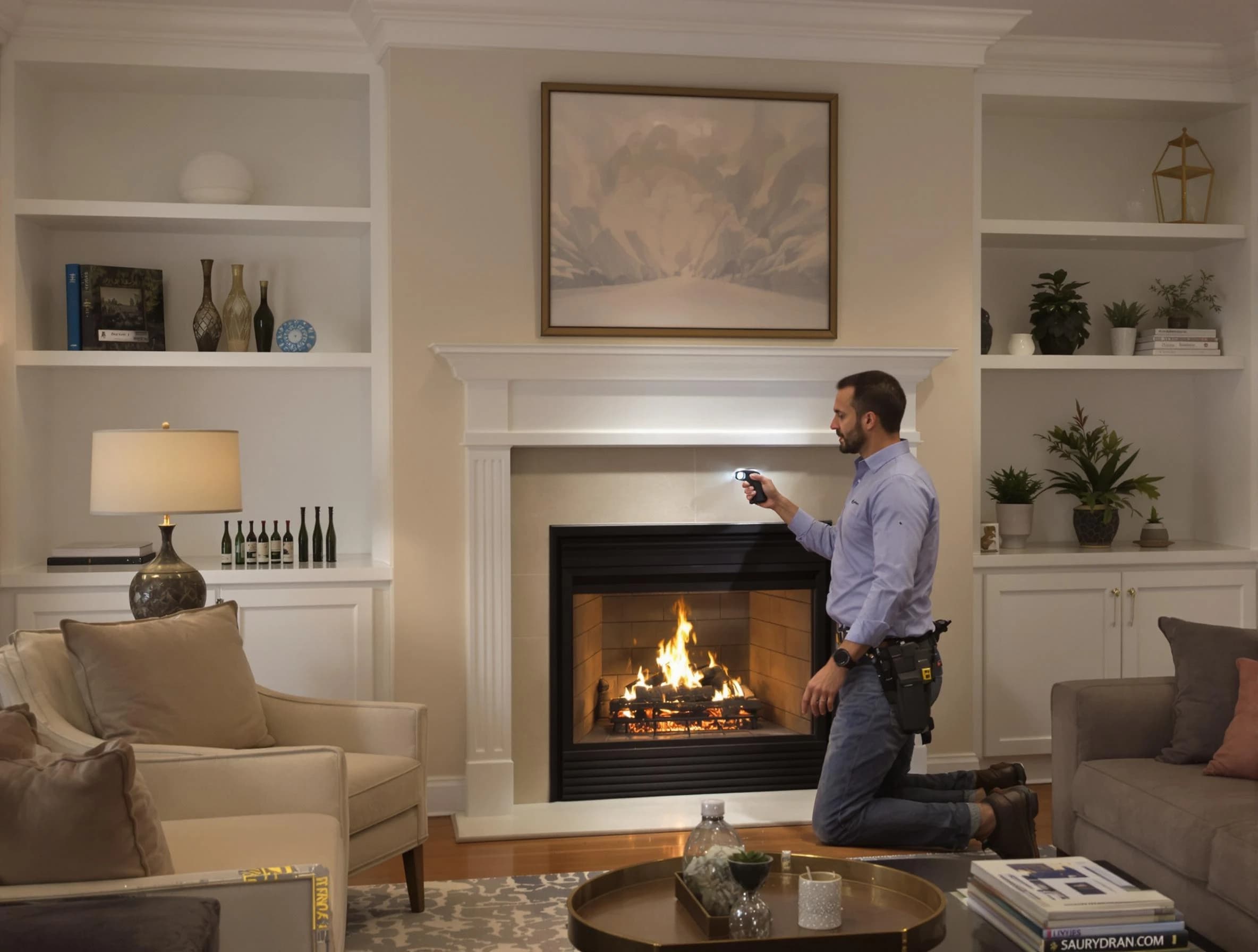 West Pleasant View Chimney Sweep conducting a fireplace safety inspection in West Pleasant View, CO