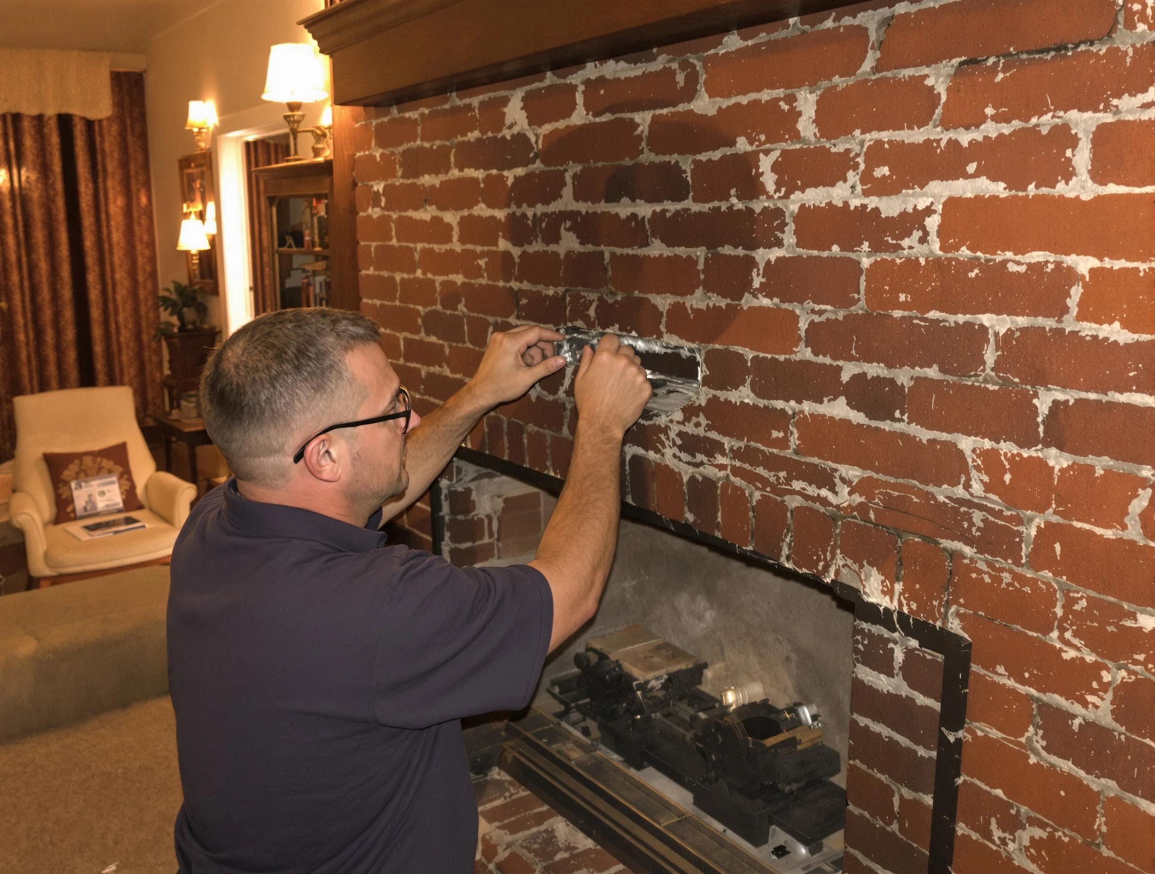 West Pleasant View Chimney Sweep expert fixing a fireplace in West Pleasant View, CO